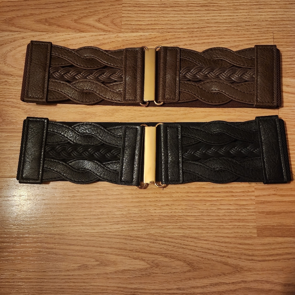 Womemns Black and Brown Leather Belts